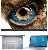 FineArts Abstract Eyes Brown 4 in 1 Laptop Skin Pack with Screen Guard, Key Protector and Palmrest Skin Combo Set(Multicolor)   Laptop Accessories  (FineArts)