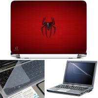 FineArts Spider Red Texture 3 in 1 Laptop Skin Pack With Screen Guard & Key Protector Combo Set(Multicolor)   Laptop Accessories  (FineArts)
