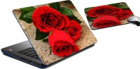 meSleep Rose Laptop Skin And Mouse Pad 391 Combo Set(Multicolor)   Laptop Accessories  (meSleep)