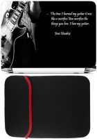 FineArts Guitar With Quotes Laptop Skin with Reversible Laptop Sleeve Combo Set(Multicolor)   Laptop Accessories  (FineArts)
