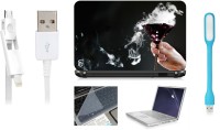 View Print Shapes Poison Glass Smoke Laptop Skin with Screen Guard ,Key Guard,Usb led and Charging Data Cable Combo Set(Multicolor) Laptop Accessories Price Online(Print Shapes)