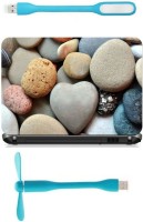 Print Shapes river stones one heart Combo Set(Multicolor)   Laptop Accessories  (Print Shapes)