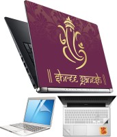 FineArts Lord Ganesh H038 4 in 1 Laptop Skin Pack with Screen Guard, Key Protector and Palmrest Skin Combo Set(Multicolor)   Laptop Accessories  (FineArts)