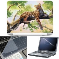 View FineArts Leopard Art 3 in 1 Laptop Skin Pack With Screen Guard & Key Protector Combo Set(Multicolor) Laptop Accessories Price Online(FineArts)