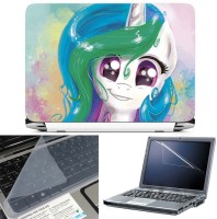 FineArts Pony Portraits 3 in 1 Laptop Skin Pack With Screen Guard & Key Protector Combo Set(Multicolor)   Laptop Accessories  (FineArts)
