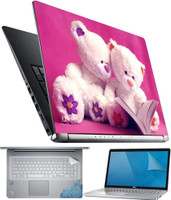 FineArts Reading Teddy 4 in 1 Laptop Skin Pack with Screen Guard, Key Protector and Palmrest Skin Combo Set(Multicolor) RS.349.00