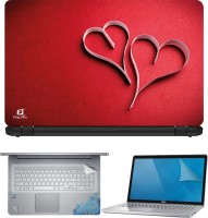 View FineArts Two Heart 4 in 1 Laptop Skin Pack with Screen Guard, Key Protector and Palmrest Skin Combo Set(Multicolor) Laptop Accessories Price Online(FineArts)