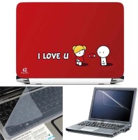 FineArts I Love U 3 in 1 Laptop Skin Pack With Screen Guard & Key Protector Combo Set(Multicolor)   Laptop Accessories  (FineArts)