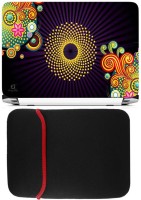 FineArts Abstract Circle Laptop Skin with Reversible Laptop Sleeve Combo Set(Multicolor)   Laptop Accessories  (FineArts)