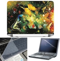 FineArts Cool Butterflies 3 in 1 Laptop Skin Pack With Screen Guard & Key Protector Combo Set(Multicolor)   Laptop Accessories  (FineArts)