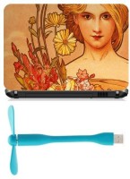 Print Shapes Girl art flower painting Combo Set(Multicolor)   Laptop Accessories  (Print Shapes)