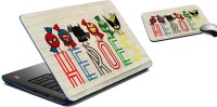 meSleep Heroes Laptop Skin And Mouse Pad 306 Combo Set(Multicolor)   Laptop Accessories  (meSleep)