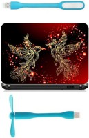 Print Shapes colourfull abstract golden birds Combo Set(Multicolor)   Laptop Accessories  (Print Shapes)