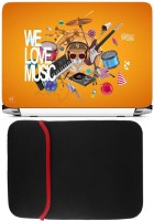 FineArts We Love Music Laptop Skin with Reversible Laptop Sleeve Combo Set(Multicolor)   Laptop Accessories  (FineArts)