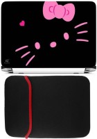 FineArts Hello Kitty Black Laptop Skin with Reversible Laptop Sleeve Combo Set(Multicolor)   Laptop Accessories  (FineArts)
