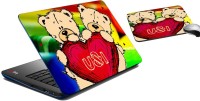 meSleep Heart Laptop Skin And Mouse Pad 402 Combo Set(Multicolor)   Laptop Accessories  (meSleep)