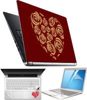 FineArts Heart H13 4 in 1 Laptop Skin Pack with Screen Guard, Key Protector and Palmrest Skin Combo Set(Multicolor)   Laptop Accessories  (FineArts)
