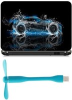 Print Shapes Water Blue Neon car Combo Set(Multicolor)   Laptop Accessories  (Print Shapes)