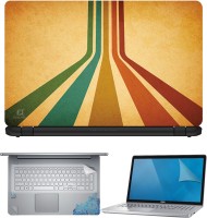FineArts Abstract Lines Light Brown 4 in 1 Laptop Skin Pack with Screen Guard, Key Protector and Palmrest Skin Combo Set(Multicolor)   Laptop Accessories  (FineArts)