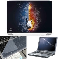 FineArts Guitar Burning 3 in 1 Laptop Skin Pack With Screen Guard & Key Protector Combo Set(Multicolor)   Laptop Accessories  (FineArts)