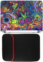 View FineArts Mirror Art Coloured Laptop Skin with Reversible Laptop Sleeve Combo Set(Multicolor) Laptop Accessories Price Online(FineArts)