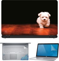 FineArts Cute Dog on Floor 4 in 1 Laptop Skin Pack with Screen Guard, Key Protector and Palmrest Skin Combo Set(Multicolor)   Laptop Accessories  (FineArts)