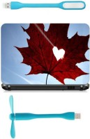 Print Shapes maple leaf heart sky blue Combo Set(Multicolor)   Laptop Accessories  (Print Shapes)