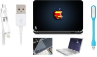 Print Shapes Small Superman Apple Combo Set(Multicolor)   Laptop Accessories  (Print Shapes)