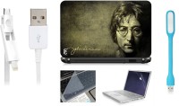 Print Shapes John lenon Laptop Skin with Screen Guard ,Key Guard,Usb led and Charging Data Cable Combo Set(Multicolor)   Laptop Accessories  (Print Shapes)