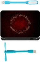 Print Shapes Golden ring with red abstract Combo Set(Multicolor)   Laptop Accessories  (Print Shapes)