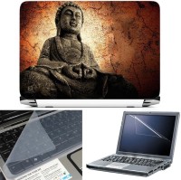 FineArts Buddha Stone Statue 3 in 1 Laptop Skin Pack With Screen Guard & Key Protector Combo Set(Multicolor)   Laptop Accessories  (FineArts)