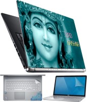 View FineArts Lord Krishna 4 in 1 Laptop Skin Pack with Screen Guard, Key Protector and Palmrest Skin Combo Set(Multicolor) Laptop Accessories Price Online(FineArts)