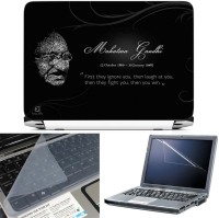 FineArts Mahatma Gandhi Quotes 3 in 1 Laptop Skin Pack With Screen Guard & Key Protector Combo Set(Multicolor)   Laptop Accessories  (FineArts)