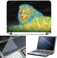 FineArts Lion Art 3 in 1 Laptop Skin Pack With Screen Guard & Key Protector Combo Set(Multicolor)   Laptop Accessories  (FineArts)