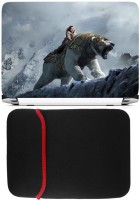 FineArts Golden Compass Laptop Skin with Reversible Laptop Sleeve Combo Set(Multicolor)   Laptop Accessories  (FineArts)