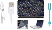Print Shapes Waste materials Laptop Skin with Screen Guard ,Key Guard,Usb led and Charging Data Cable Combo Set(Multicolor)   Laptop Accessories  (Print Shapes)