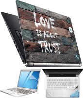View FineArts Love Trust 4 in 1 Laptop Skin Pack with Screen Guard, Key Protector and Palmrest Skin Combo Set(Multicolor) Laptop Accessories Price Online(FineArts)
