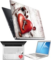 FineArts Heart H03 4 in 1 Laptop Skin Pack with Screen Guard, Key Protector and Palmrest Skin Combo Set(Multicolor)   Laptop Accessories  (FineArts)