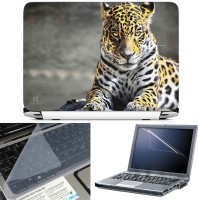 FineArts Leopard 3 in 1 Laptop Skin Pack With Screen Guard & Key Protector Combo Set(Multicolor)   Laptop Accessories  (FineArts)