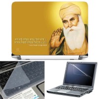 View FineArts Guru Nanak Dev Green Dress 3 in 1 Laptop Skin Pack With Screen Guard & Key Protector Combo Set(Multicolor) Laptop Accessories Price Online(FineArts)