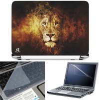FineArts Lion Face Center 3 in 1 Laptop Skin Pack With Screen Guard & Key Protector Combo Set(Multicolor)   Laptop Accessories  (FineArts)