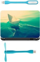 Print Shapes paper ship in green water Combo Set(Multicolor)   Laptop Accessories  (Print Shapes)