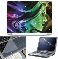 FineArts Artistic Lady Face 3 in 1 Laptop Skin Pack With Screen Guard & Key Protector Combo Set(Multicolor)   Laptop Accessories  (FineArts)
