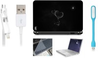 Print Shapes Black Hearts Laptop Skin with Screen Guard ,Key Guard,Usb led and Charging Data Cable Combo Set(Multicolor)   Laptop Accessories  (Print Shapes)