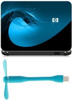 Print Shapes Hp with black & blue abstract Combo Set(Multicolor)   Laptop Accessories  (Print Shapes)