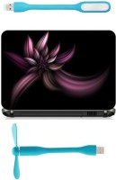 Print Shapes Pink flower black abstract Combo Set(Multicolor)   Laptop Accessories  (Print Shapes)