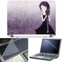 FineArts Girl With Long Hair 3 in 1 Laptop Skin Pack With Screen Guard & Key Protector Combo Set(Multicolor)   Laptop Accessories  (FineArts)
