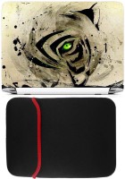 FineArts White Tiger Art Laptop Skin with Reversible Laptop Sleeve Combo Set(Multicolor)   Laptop Accessories  (FineArts)