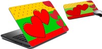 meSleep Heart Laptop Skin and Mouse Pad 65 Combo Set(Multicolor)   Laptop Accessories  (meSleep)