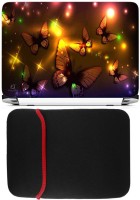 FineArts Butterfly Art Laptop Skin with Reversible Laptop Sleeve Combo Set(Multicolor)   Laptop Accessories  (FineArts)